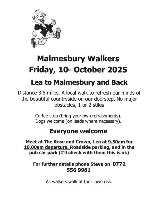 Malmesbury Walkers - Lea to Malmesbury & Back